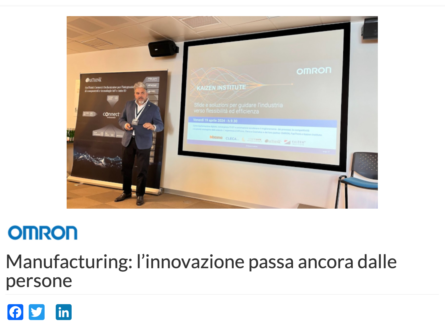 Manufacturing: Innovation still passes through people